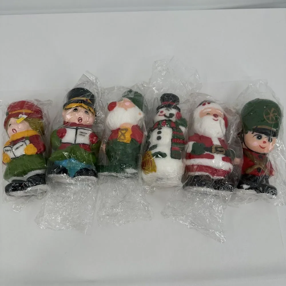 Vintage Interpur Christmas Wax Figural Candles 5